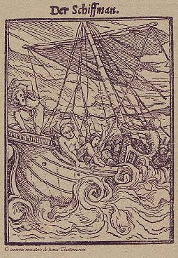 Der Schiffer - Holzstich von Hans Holbein dem Jüngeren aus dem Jahre 1538. Für eine größere Bilddarstellung klicken Sie bitte auf das Bild. Der Schiffer - Holzstich von Hans Holbein dem Jüngeren aus dem Jahre 1538. Für eine größere Bilddarstellung klicken Sie bitte auf das Bild.
