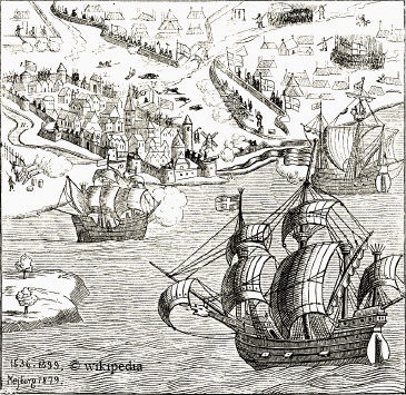 Die Belagerung Kopenhagens zu See- und Land 1535 bis 1536  -  Fr eine grssere Bilddarstellung klicken Sie bitte auf das Bild.