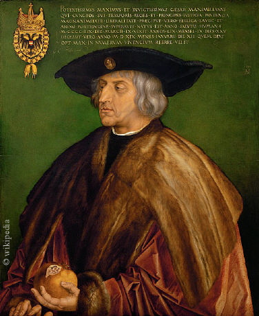 Gemlde des Albrecht Drer mit der Darstellung von Kaiser Maximilian   -   Fr eine grere Darstellung bitte auf das Bild klicken